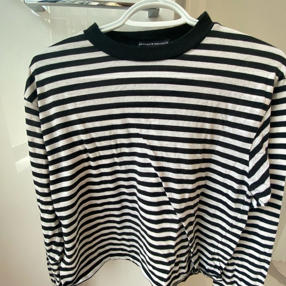 Brandy Melville black&white striped long sleeve